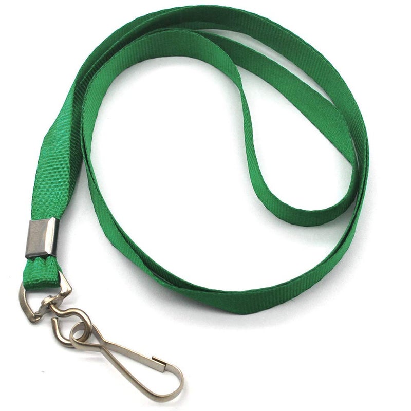 Beebel Green Lanyards 100 Pcs Lanyard for Id Badges Flat Lanyard with Badge Clip with J-Hook (Green) - Image 3